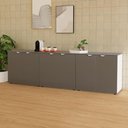 Ver imagem 1 de Armário Baixo Escritório 6 Portas C/ Chave 240 Cm F5 Office Cor:cinza Sagrado com Branco
