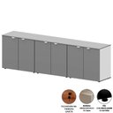 Ver imagem 5 de Armário Baixo Escritório 6 Portas C/ Chave 240 Cm F5 Office Cor:cinza Sagrado com Branco