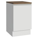 Ver imagem 1 de Balcão de Cozinha 50cm 1 Porta Branco Tampo Rustic Glamy Madesa