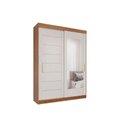 Ver imagem 1 de Guarda Roupa Solteiro 2 Portas de Correr (1 C/ Espelho) e 3 Gavetas Liz Cinamomo/off White - Panan