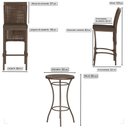 Ver imagem 2 de Mesa Bistrô e 4 Banquetas Roma Marrom Corda Náutica Estofado 9 Trama Original
