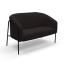 Ver imagem 2 de Sofá 2 Lugares Namoradeira Stella Base Industrial Alta Preta Suede Preto D03 - D’Rossi