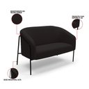 Ver imagem 3 de Sofá 2 Lugares Namoradeira Stella Base Industrial Alta Preta Suede Preto D03 - D’Rossi