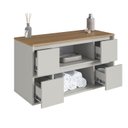 Ver imagem 5 de Balcão Gabinete de Banheiro Suspenso 88,4cm com 2 Portas e 4 Gavetas Berlim