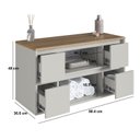 Ver imagem 4 de Balcão Gabinete de Banheiro Suspenso 88,4cm com 2 Portas e 4 Gavetas Berlim Bege/Arenas