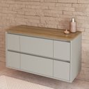 Ver imagem 2 de Balcão Gabinete de Banheiro Suspenso 88,4cm com 2 Portas e 4 Gavetas Berlim