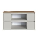 Ver imagem 6 de Balcão Gabinete de Banheiro Suspenso 88,4cm com 2 Portas e 4 Gavetas Berlim Bege/Arenas