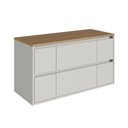 Ver imagem 3 de Balcão Gabinete de Banheiro Suspenso 88,4cm com 2 Portas e 4 Gavetas Berlim Bege/Arenas