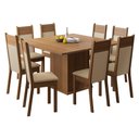 Ver imagem 2 de Conjunto Sala de Jantar Madesa Panamá Mesa Tampo de Madeira 8 Cadeiras - Rustic/crema/sintético