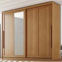 Ver imagem 2 de Guarda Roupa Casal 2 Portas de Correr com Espelho MDF Atrane 268 cm Cinamomo Zanz