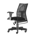 Ver imagem 2 de Cadeira Liss com Bracos Curvados Assento Crepe Base Metalica Preta - 54490