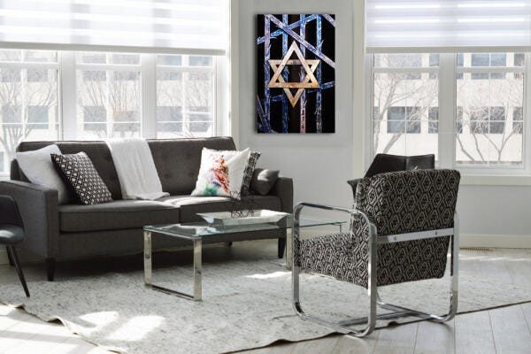 Quadro Decorativo Estrela Davi Decorativo Sala - 2
