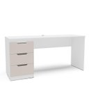 Ver imagem 2 de Mesa Escrivaninha Madri Escritório 3 Gavetas 163x77cm Creme/Branco 250705