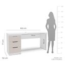 Ver imagem 4 de Mesa Escrivaninha Madri Escritório 3 Gavetas 163x77cm Creme/Branco 250705