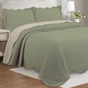 Ver imagem 2 de Cobre Leito Colcha By-collor Solteiro 2 Peças Verde-cinza - 100% Poliéster