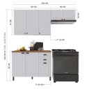 Ver imagem 3 de Cozinha Modulada 3 Peças 100% MDF Bari com Tampo Branco