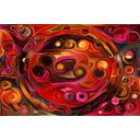 Ver imagem 3 de Quadro Decorativo Sala Pintura Abstrato Ondular P156