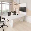 Ver imagem 1 de Mesa de Escritório 2,00m e Painel de Tv com Passa Cabos F5 Cor:branco