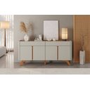 Ver imagem 3 de Buffet Aros 4 Portas Pés Madeira Maciça - Mv - Rei de Casa Off White/naturalle