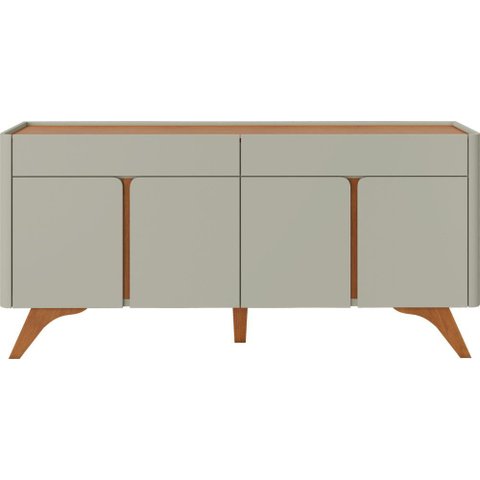 Buffet Aros 4 Portas Pés Madeira Maciça - Mv - Rei de Casa Off White/naturalle