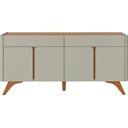 Ver imagem 1 de Buffet Aros 4 Portas Pés Madeira Maciça - Mv - Rei de Casa Off White/naturalle