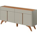 Ver imagem 4 de Buffet Aros 4 Portas Pés Madeira Maciça - Mv - Rei de Casa Off White/naturalle