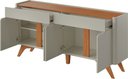 Ver imagem 5 de Buffet Aros 4 Portas Pés Madeira Maciça - Mv - Rei de Casa Off White/naturalle