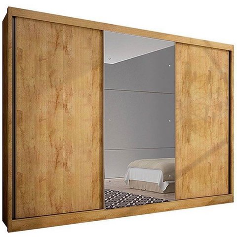 Guarda Roupa Spazzio Plus 3 Portas 8 Gavetas com 1 Porta com Espelho Peliculado Novo Horizonte