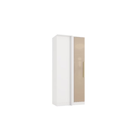 Guarda Roupa Closet Modulado Componível de Canto Reto 1 Porta Adapt N530 Kappesberg Branco/macadâmia