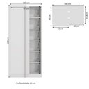 Ver imagem 4 de Guarda Roupa Closet Modulado Componível de Canto Reto 1 Porta Adapt N530 Kappesberg Branco/macadâmia