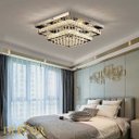 Ver imagem 2 de Plafon Sobrepor Quadrado Espelhado com Cristais 48cm Led 80w com Controle Remoto Paris Luz