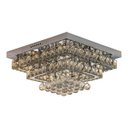 Ver imagem 1 de Plafon Sobrepor Quadrado Espelhado com Cristais 48cm Led 80w com Controle Remoto Paris Luz