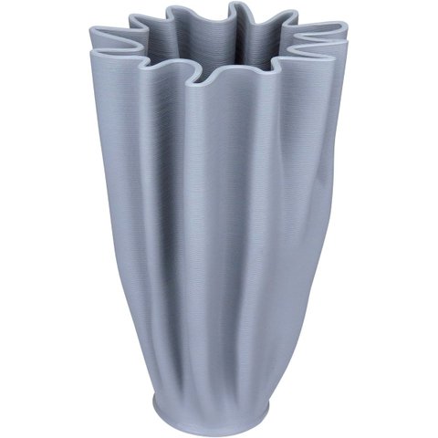 Vaso Decorativo Enfiete Casa Aparador 3D Home&Co Cerâmica 25x18x18cm Cinza