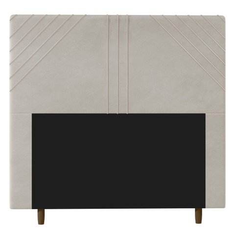 Cabeceira Cama Box Solteiro Lisboa 90Cm Veludo Bege - Abmaza