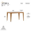 Ver imagem 3 de Mesa Sala de Jantar Tampo com Vidro 120cm 100% MDF Áurea Marrom/Ype/Off White