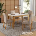 Ver imagem 4 de Mesa Sala de Jantar Tampo com Vidro 120cm 100% MDF Áurea Marrom/Ype/Off White
