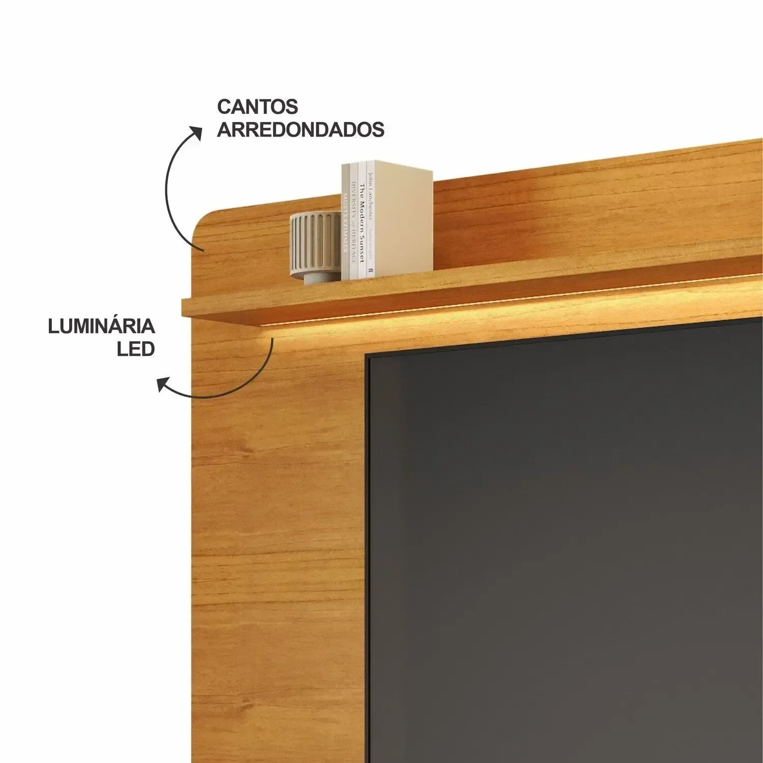 Painel Cristal para Tv 70'' com Led Acabamento Arredondado - 4