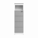 Ver imagem 4 de Armário de Escritório 160cm Arquivo 4 Gavetas Puxador Cava Corporate Branco/Cinza Sagrado