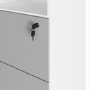 Ver imagem 6 de Armário de Escritório 160cm Arquivo 4 Gavetas Puxador Cava Corporate Branco/Cinza Sagrado