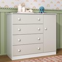 Ver imagem 1 de Cômoda Infantil 95cm 1 Porta e 4 Gavetas Encanto Multimóveis Mp4449 Branco/off White