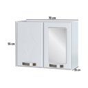 Ver imagem 3 de Armário de Banheiro Aéreo de Aço com Espelho e 2 Portas Multimóveis Cr10142 Branco