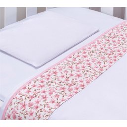 Jogo de Lençol de Berço Americano para Bebê Menina 3 Peças 100% Algodão:rosa-cristal - 2