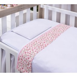 Jogo de Lençol de Berço Americano para Bebê Menina 3 Peças 100% Algodão:rosa-cristal - 3