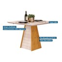 Ver imagem 2 de Conjunto: Mesa Sala Jantar Fler C/ Tampo Madeirado C/ Vidro 90x90cm e 4 Cadeiras Talia Cedro/off