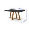 Mesa de Jantar Bela 120x80cm Pés Madeira Tampo Vidro/MDF - 2