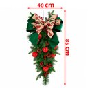 Ver imagem 6 de Guirlanda Natal Coroa Enfeite Bolas Pinha Porta Parede 85cm
