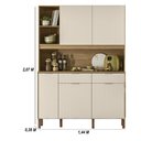 Ver imagem 3 de Armário de Cozinha Compacto Flora 5 Portas 2 Gavetas com Nicho P/micro-ondas Passa-fio 1,44m -