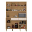 Ver imagem 2 de Armário de Cozinha Compacto Flora 5 Portas 2 Gavetas com Nicho P/micro-ondas Passa-fio 1,44m -