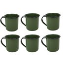 Ver imagem 1 de Jogo 6 Canecas Xícaras de 70ml Chá Café Esmaltadas Cozinha Verde Botânico