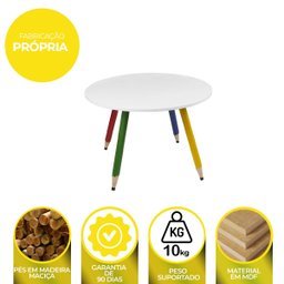 Mesa Redonda Infantil Pé Lápis de Cor Atividades de Crianças:colorido - 3